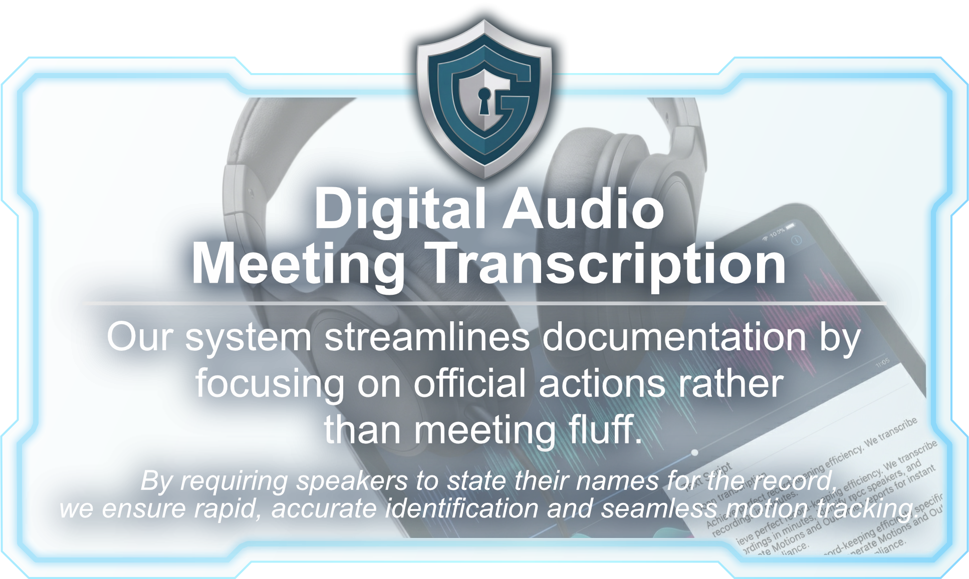 Digital Audio Meeting Transcription Card Profile